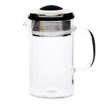Brew Tea Company - Yellow + Black Tea Pot - Glass Tea Pot for One (Black)