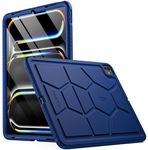 Poetic TurtleSkin Case for iPad Pro 13 Inch 2024, Heavy Duty Shockproof Rugged Kids Friendly Drop Protection Silicone Cover Case, Navy Blue