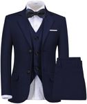 Lycody Boys Suit Kids 5 Piece Tuxedo Suit Set for Teen Boys Formal Dresswear, Navy Blue-b, 3 Years