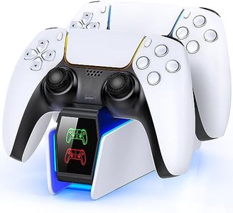 HASACOOL PS5 Controller Charger - Fast Charging Station for Playstation 5 Charger Compatible with Dualsense Controller with LED Light - Stand Charging Dock Accessories for ps5 Dual Charging