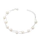 ZAVYA 925 Sterling Silver Designer Layered Pearl Rhodium Plated Chain Bracelet | Stylish Silver Jewellery | Gift for Women & Girls | With Certificate of Authenticity & 925 Hallmark