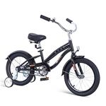 Nice C Kids Bike, Cruiser Bike for Ages 5-8, 16-inch Wheels, Black, Training Wheels Included