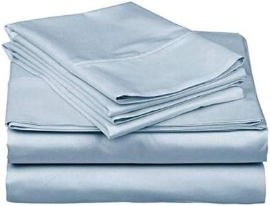 ARlinen 4PCs Twin XL Size Sheets - 100% Egyptian Cotton Sheets - 400 TC Breathable - Soft Twin Extra Large Sheets -10" Deep Pocket Fitted Sheet - Twin XL Sheet Sets - Light Blue Solid