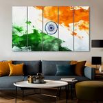 The Castle Decor Indian Flag Painting With Frame 5 Big Size (36x60) wall Art for Living Room,bedroom,drawing Room,hotels-digital Painting