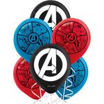 Assorted Colors Marvel Avengers Powers Unite Latex Balloons - 12" (6 Pcs) - Perfect for Superhero Fans, Action-Packed Parties & Decorations