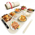 Food Warming Mat, iTRUSOU 27.6x16'' Electric Warming Tray with 7 Temp-Settings, 1-99h Flexible Timer, Switchable °F/°C, Rollable Food Warmer Keep Food Warm at Buffet, Party, Sabbath, Daily Use