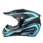 Woljay Motocross Helmet Motorcycle Off Road Helmets ATV UTV MX Dirt Bike Downhill DH Racing - 3 Gift (X-Large, Blue)