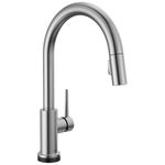 DELTA FAUCET Trinsic Touch Kitchen Faucet with Touchless Technology, Kitchen Faucet with Pull Down Sprayer, Brushed Nickel Kitchen Faucet, Touchless Kitchen Faucet, Arctic Stainless 9159TL-AR-DST