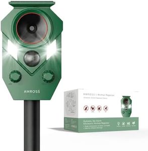 Fox & Cat Repellent for Gardens UK – Rechargeable Ultrasonic Animal Deterrent with Motion Sensor, Solar Powered & Rechargeable with USB-C, No-Spray Humane Protection | IP65 Rated - 2 Years Warranty