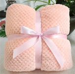 First Kick New Born Super Soft Baby Blanket Wrapper Sheet Cum Baby Blanket for Baby Boys, Baby Girls, Babies (100cm x 80cm, Apricot Peach, Fleece, lightweight )