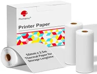 Phomemo Transparent Thermal Sticker Paper, Self-Adhesive Paper Compatible With M02/M02S/T02/M832 Thermal Printer, for DIY Projects, Photo, Lists,Study Notes, 50mm x 3.5m, Diameter 1.1" (28mm), 3 Rolls