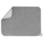 GeeRic Microfiber Dish Drying Mat, Super Absorbent Kitchen Dish Drying Pad, Reversible for Countertop, 12*16 inch Gray