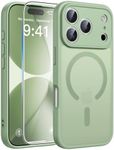 FNTCASE for iPhone 17 Pro Case: Translucent Light Moss Slim Cases Compatible with MagSafe, Full Camera Protection & Tempered Glass Protector, 14FT Military Grade Drop Tested, Matte Skin-Friendly