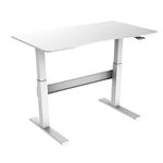 Allcam GD03 Gas Assisted Standing Desk/Height Adjustable Table with 1200x680 mm Scalloped MFC Top White