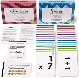 Think Tank Scholar Multiplication and Division Flash Cards (Award Winning) Math Facts 1-12 Flashcards Set - Kids Ages 8+ 3rd, 4th, 5th, 6th Grade - 6 Teaching Methods & 5 Games - Homeschool Learning