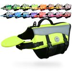 VIVAGLORY Dog Life Jackets with Extra Padding for Dogs, Small - Extra Reflective Yellow