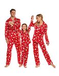 Ekouaer Christmas Family Matching Pajamas Long Sleeve Button Down Pj Set Festival Party Sleepwear,Red Xmas Tree,Women,S