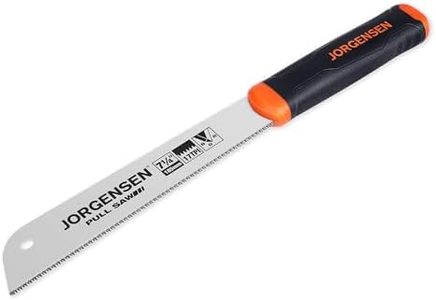JORGENSEN Japanese Pull Saw, 7.25" Hand Saw Single Edge, 17-TPI SK5 Flexible Blade Handsaws, Flush Cut Saw with Soft Grip Handle for Fine Woodworking & Fast, Precise Cuts