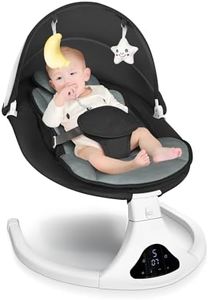 Electric Baby Swing for Infants to Toddler| Portable Infant Swing with Remote Control, Rocker with 5 Speeds, 3-Point Harness,3 Seat Positions for Baby Boy Girl (Black)