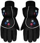 Boao Kids Snow Ski Gloves Winter Waterproof Warm Snowboard Mittens for Girl and Boy (Black, 3-6 Years), Black, 3-6 Years