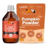 Buddy & Lola Perfect Poop Bundle 100% Natural Pumpkin Powder For Dogs, Tummy Settler For Dogs, Canned Pumpkin Alternative, High Fibre Supplement For Dogs, Easy To Use Pumpkin Puree For Dogs UK