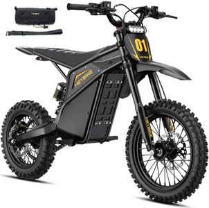 Heybike Villain Dirtbike with 14"/12" Fat Tire, Long Range bike