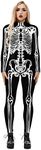 Honeystore Women's Skeleton Bodysuit Halloween Costume Bodycon Catsuit Jumpsuit BAX-160 S