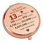 13th Birthday Gifts for Girls Happy 13th Birthday Compact Makeup Mirror for Bestie Sister Daughter Folding Makeup Mirror for Niece Happy 13th Birthday Gifts for 13 Years Old Girls Niece Best Friend