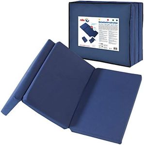roba Matelas Bébé de Voyage Pliant - 60 x 120 cm Bleu Foncé + Sac de Transport - Housse Amovible - Mousse Ferme et Confortable - Épaisseur 5,5 cm, 120L x 60W x 5.5T centimètres