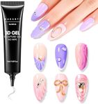 Makartt 3D Gel Nail Art for Sculpting: 3-in-1 Multi-Functional 15g Clear 3D Nail Gel for Molding & Painting Nails Designs, No Wipe Nail Glue for Rhinestones, Chrome Powder & DIY Manicure