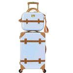 Chariot Gatsby 2-piece set Hardside Expandable Carry On Luggage With Matching Beauty Case (Ice Blue), Ice Blue, 2-Piece Set (Tote/20-Inch), Chariot Gatsby Vintage Style 2-piece Hardside Carry-on Retro