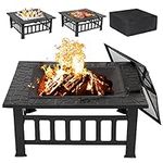 LEMY 32 Inch Outdoor Fire Pit Table