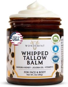 Wonderfat - Grass-Fed Whipped Tallow Balm – Face & Body Moisturizer with Manuka Honey – Lightweight, Fast-Absorbing Hydration for Dry, Sensitive Skin – Unscented, Clean Formula – 3 oz
