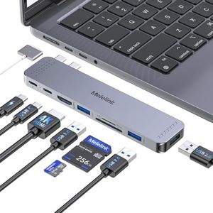 USB C Adapter for MacBook, USB C Hub, 8 IN 2 MacBook Adapter Multiport Accessories with 4K HDMI, Thunderbolt 3, USB C&A Data Ports, SD/TF, USB C Hub Mac Adapter for MacBook Pro Air M3 M2 M1 2024-2018