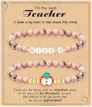 Btysun Teachers Appreciation Gift Ideas, Math Teacher Gift Dance Teacher Appreciation Gifts Science Kindergarten Miss S Initial Bracelets for Women Retirement Retired Jewelry