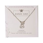 Annie Oak Womens 316L Stainless Steel 925 Silver Geometric Panda Princess Length Necklace