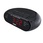 RCA Dual Alarm Clock Radio with Red