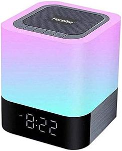 Foreita Bluetooth Speaker Night Light - Touch Control Bedside lamp Portable Wireless MP3 Player Alarm Clock - Multicolor Dimmable Changing LED Table Lamp for Bedroom