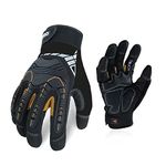 Vgo 1 Pair Heavy Duty Mechanic Gloves, Work Gloves, Impact Reducing, Touchscreen (Size M, Black, SL8849)