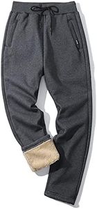 Gihuo Men Sweatpants Sherpa Fleece Lined Sweatpants Winter Thermal Active Outdoor Sports Track Jogger Pants (03 Dark Grey, Small)