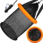 Dovesun Floating Fishing Basket, Collapsible Fishing Net Portable Nylon-mesh Fishing Bait Storage Cage for Keeping Crayfish Minnows Leaches and Other Live Baits 10 Gallons