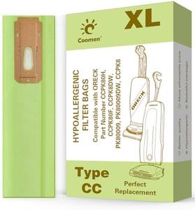 12 Pack Great Compatible with Oreck XL Vacuum Bags, Hypoallergenic Fits All Oreck XL Upright Vacuums, Filter Type CC Vacuum Bags.