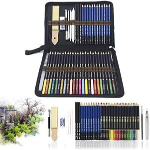 54Pcs Dibujo Artístico Profesional lápices Set, escolaresLapices de Colores,Lapices Acuarelables,Lápices de Dibujo y Bosquejo Material de dibujo- Ideal para la pintura creativa