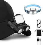 BIKACU LED Hat Clip Light 400 Lumen Rechargeable Clip on Cap Lights with Motion Sensor, 180° Adjustable Hands Free Hat Flashlight Headlamp for Camping, Fishing, Hiking