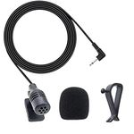 MICMXMO 2.5 mm Car Microphone External Microphone Assembly for Pioneer Replacement Mic for JVC Microphone Car Radio Vehicle Head Unit Audio Stereo GPS DVD, 3 m Cable, Plug and