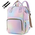 Diaper Bag Backpack for Baby Girls, Yusudan Mom Waterproof Large Nappy Bags for Women (Rainbow)