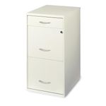 Hirsh Industries 18" Deep 3 Drawer Steel File Cabinet in White