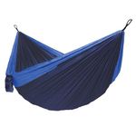 Slack Jack Travel & Camping Hammock Double, Jhula for Adults, Portable & Ultralight, Nylon Hanging Swing for Camping, Garden, Trekking, Capacity Upto 180 Kgs, Free Hanging Accessory (Majolica Blue)