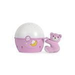 Chicco Next2Stars Baby Night Light, Pink | Star Light Projector for Cots and Cribs, Sound Sensor, 3 Light Effects and Music