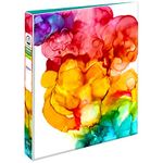 Avery + Amy Tangerine Designer Collection Binder, 1 Inch Round Rings, 175-Sheet Capacity, Rainbow Inkblot (28341)